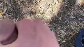 Gay jerking off in the woods 