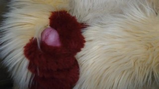 Pissing and cumming for you in fursuit