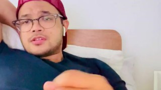 AsianAussie wanking over video call.