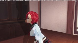 3D HENTAI tastes cock in the director's office