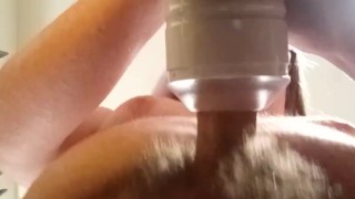 Underside view of me pounding my fleshlight