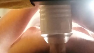 Underside view of me pounding my fleshlight