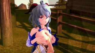Ganyu take a public stuffing in the forest Genshin Impact Hentai
