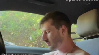 SelfSucking My Own Dick In The Car