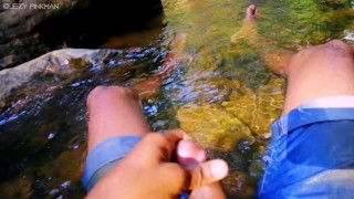 Outdoor in Sexy guy heavy moans and lots of cum / Beautiful place 👌 