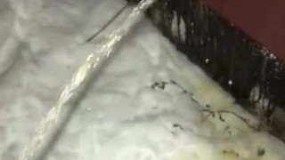 Pissing on a public building 