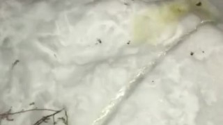 Pissing on a public building 