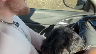 Bi Guy Interracial Car Blowjob 