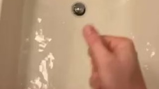 Teen beats cock till Cumshot in bath