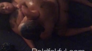 Lesbian Strapping Ebony BBW Deep from Above