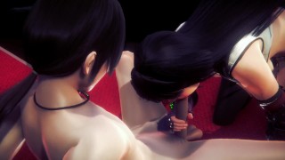 Final Fantasy Hentai - Tifa sucks a big cock and gets cum in her mouth