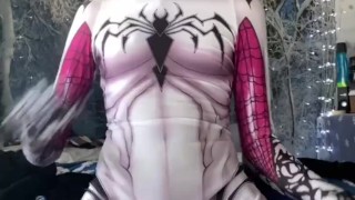 SpiderGwen BoiBlue11xx bulge huge cock print spider Gwen big dick Tiktok guys boys exposed leaks 
