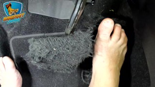 Driving barefoot over the pedal view Long Island NY