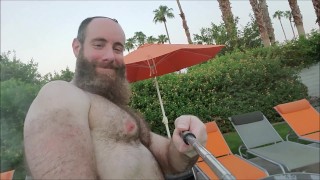 Playing NAKED by the pool and shooting my big load!!!!