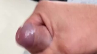 Wanking my cock with cum shot