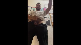 Jerking off at work. 