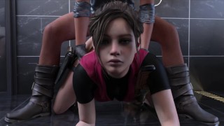 Claire Redfield likes to fuck with two cocks - Animated porn