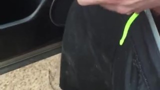 Huge white cock cums outdoors on mountainside 