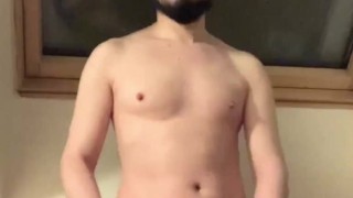 Hetero guy in sexy underwear goes playful at night and cums lavishly