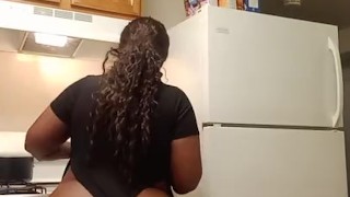 Ebony Bbw Cooking For You in One Peice