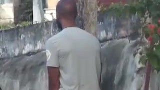 Jamaican pissing in public 