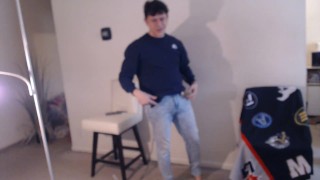 Dirty Sly Hunk Completely Naked Jerking! Let's Study His Every Cock Stroke!