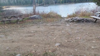 Fucking my ass with my favorite dildo in forest cabin