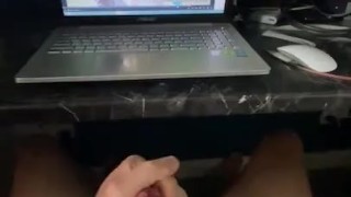 Long cum squirt watching porn