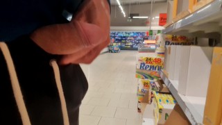 Would you like to suck my cock at the supermarket? risky masturbation