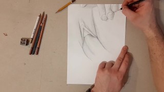 Drawing big cock in wife pussy - hot fuck !