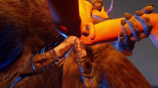 Dude takes two furry cocks in his ass! | wild life | gay