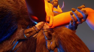 Dude takes two furry cocks in his ass! | wild life | gay