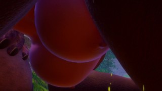 Triple Furry anal with Tali | Gangbang with monsters | wild life