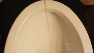 Pissing with hot moaning and talking