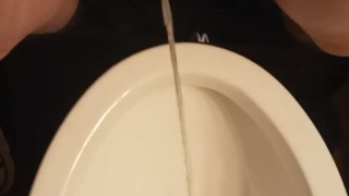 Pissing with hot moaning and talking
