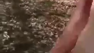 Twink naked walking wanking in the woods 