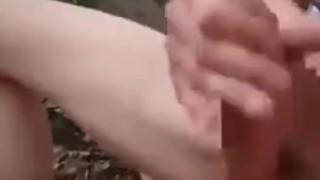 Twink Naked in public woods wanking hude cumshot