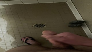 Jerking Off in College Dorm Shower