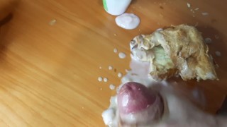 Russian teen with big dick fucks croissant