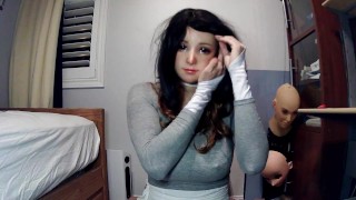 Emily's Masks Pt6! Female doll masked Nancy unmasks from her doll mask Jill and strips down!