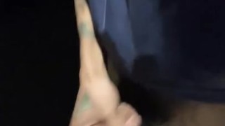 Skinny Black Teen Nutting Outside