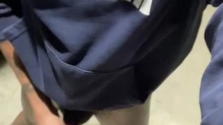 Skinny Black Teen Nutting Outside