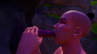 Made a blowjob to a furry werewolf and got furry cum