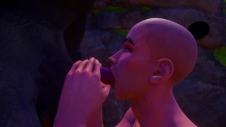 Made a blowjob to a furry werewolf and got furry cum