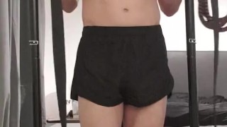 Naked gymnastics at home 