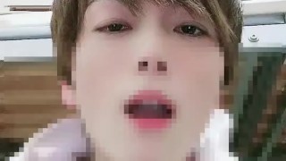 イケメン裸パーカーのエアディープキス！よだれ垂らして痙攣絶頂！023