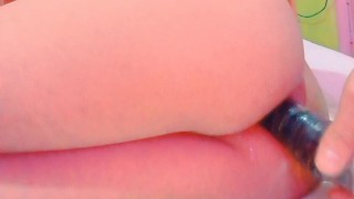 Femboy using a dildo