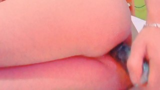 Femboy using a dildo