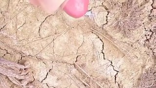 Young guy went to the mountains to masturbate in nature