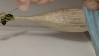 Pig Boy Pisses on His Hand a Little, Then Jerks Off in the Living Room, and Cums Close Up